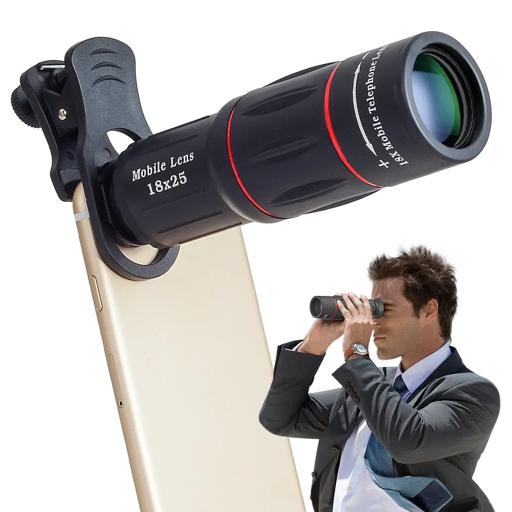 Lensa Telefoto Ultra Premium Harga Pabrik Lensa Teleskop Perbesaran 18x Ponsel Grosir dengan Tripod