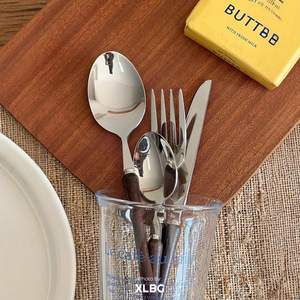 304 Stainless Steel Wooden Handle Knife <b>Fork</b> Spoon Set Retro Walnut Cutlery For Catering Dishwasher Safe - Product Image 4