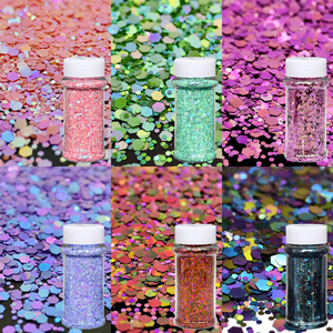 Entrepôts américains, 12 pots blancs de 2 oz, paillettes grossières sans particules fines pour l'artisanat, globe à <span class=keywords><strong>neige</strong></span> et artisanat des ongles, paillettes grossières pour gobelet - Product Image 3