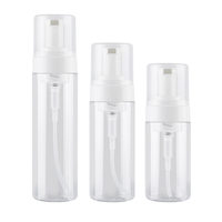 Lot de bouteilles en plastique pour le visage, 5 pièces, emballage de 100ml, 150ml, 200ml, savon liquide, mousse, distributeur de savon, pour animaux domestiques, rose