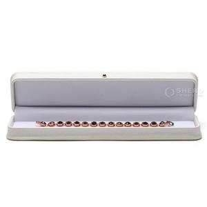 Boîte à bijoux de luxe en gros blanche, emballage personnalisé en cuir PU pour bijoux, boîte à bracelet, boîte à boucles d'oreilles, boîte à collier, boîte à bagues - Product Image 3