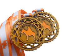 Médailles de course cycliste personnalisées en gros pour l'Argentine Desafio Cura Brochero, médailles de cyclisme 3D en or antique, médaille équestre