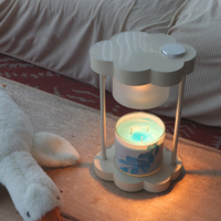 Nuages blancs simple moderne crème vent sans fumée flamme chambre atmosphère dimmable minuterie bougie chauffe-lampe