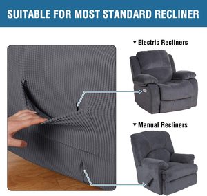 Funda Elástica para Sillón Reclinable, de Tela Jacquard Suave y Duradera, de Color Sólido Moderno, para Sillón Reclinable Seccional, en Oferta - Product Image 4