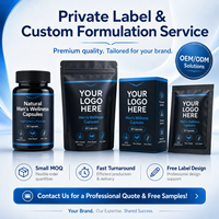 Service de production OEM de capsules naturelles à base de plantes pour hommes, 60 capsules pour les besoins quotidiens en suppléments nutritionnels pour hommes adultes