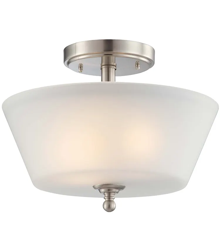 12 inch 2 lights semi flush mount ceiling pendant lamp glass shade E26/LED interior lighting