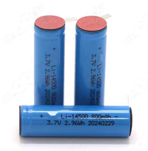 Paket Baterai Li-ion Isi Ulang ICR 14500 800mAh 1000mAh 1200mAh 5C Sel Baterai Li-ion