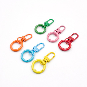 Custom Colorful Zinc Alloy Door Fob Keychain 33mm Latch 25mm Spring <b>Ring</b> Durable Round Shape <b>Bag</b> Accessory - Product Image 4