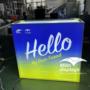 Meja Resepsionis Portabel dengan Lampu LED untuk Pameran Dagang, Promosi Merek, dan Pameran Dagang, Dilengkapi Lampu Belakang - Product Image 6