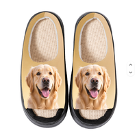 Chaussons d'intérieur unisexes personnalisables en lin EVA antidérapants à bout ouvert et semelle plate