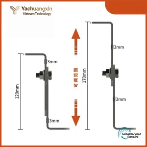 ตะขอเกี่ยวอะลูมิเนียมแบบเรียบ รูปตัว T พร้อมช่องปรับได้สามช่องและปุ่มกลม - Product Image 4