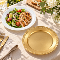 Assiette jetable en plastique PP 7 9 10 pouces noire sans BPA, compatible congélateur et micro-ondes, pour snacks, pizzas, gâteaux, pain et autres aliments