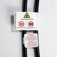 Étiquette d'avertissement pour cordon d'alimentation certifiée PGIS2, résistante à l'eau, à l'huile et aux hautes températures, pour l'électronique