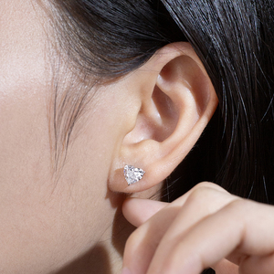 ต่างหูเพชรทรงหัวใจ Messi Jewelry รุ่น MSE-819 1 กะรัต ทองคำขาว 9K แฟชั่น มีสินค้าพร้อมส่ง - Product Image 4