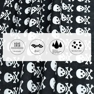 ผ้าโพกหัวลายหัวกะโหลกทำจากผ้าฝ้ายยุโรปอเมริกันสินค้าส่งตรงจากโรงงาน - Product Image 2