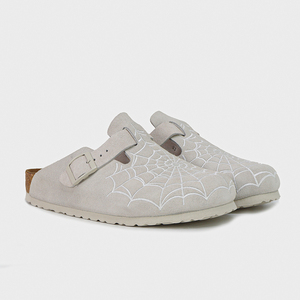 Nuovi Zoccoli Personalizzati da <span class=keywords><strong>Donna</strong></span> in Morbida Pelle Scamosciata con Ricamo a Ragnatela, Classici Sabot Antiscivolo in <span class=keywords><strong>Sughero</strong></span> con Fibbia, Stile Birkenstock - Product Image 2