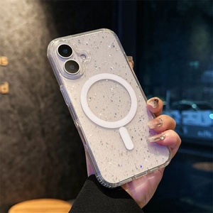 เคสใสแม่เหล็กประดับกลิตเตอร์เลเซอร์วิบวับสำหรับ iPhone 16E 16 15 14 13 12 11 Pro Max Plus รองรับการชาร์จไร้สาย - Product Image 4