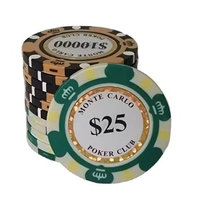 Juego de Fichas de Casino Personalizadas con Corona de Arcilla Multicolor, Fichas de Póker Profesionales de Texas Hold'em de 40 mm, 14 g/unidad - Product Image 1