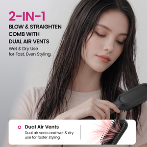 <span class=keywords><strong>Brosse</strong></span> volumisante 2-en-1 à air chaud, <span class=keywords><strong>brosse</strong></span> <span class=keywords><strong>chauffante</strong></span> électrique, peigne lisseur à flux d'air, <span class=keywords><strong>brosse</strong></span> sèche-cheveux professionnelle à air chaud - Product Image 4