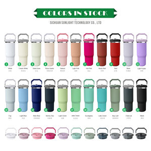 Gobelet isotherme anti-fuite 20 oz, vente en gros, gobelet isotherme 30 oz avec paille rabattable, tasse de voyage à café 30 oz en acier inoxydable avec poignée supérieure - Product Image 2