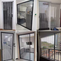Porte pliante moderne en aluminium et acrylique transparente, barrière thermique, résistante aux griffes des animaux, légère et durable, garantie 5 ans