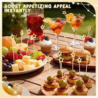 100 pics à cocktail Venus, pics décoratifs fantaisie pour apéritifs, brochettes en bambou de 5,2 pouces de long pour boissons, aliments, fruits et fêtes