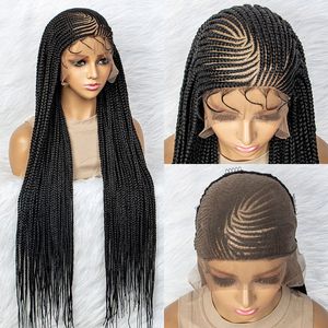 Wholesale African Knotless Box <strong>Braid</strong> Lace <strong>Wig</strong> Synthetic Hair Vendors Full Lace Front Braided <strong>Wigs</strong> for Black Women - Product Image 3