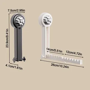 Small Detachable Double-Tier Telescopic <strong>Folding</strong> Clothes Storage Rack Suction Cup <strong>Hanger</strong> for Indoor Wall Hanging for Drying - Product Image 3