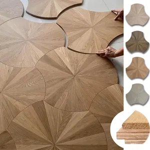 Brazilian walnut wood flooring luxury straw marquetry flooring for hotel hall medallion shaped leaf design flooring