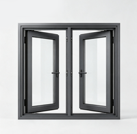 Fenêtre à battant moderne en alliage d'aluminium personnalisée, résistante aux chocs, revêtement PVDF, verre dépoli, insonorisée