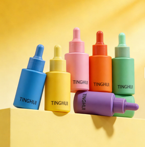 Custom LOGO multi-size 30ml 50ml macaron color luxury skincare refillable <b>empty</b> glass dropper <b>bottle</b> - Product Image 1