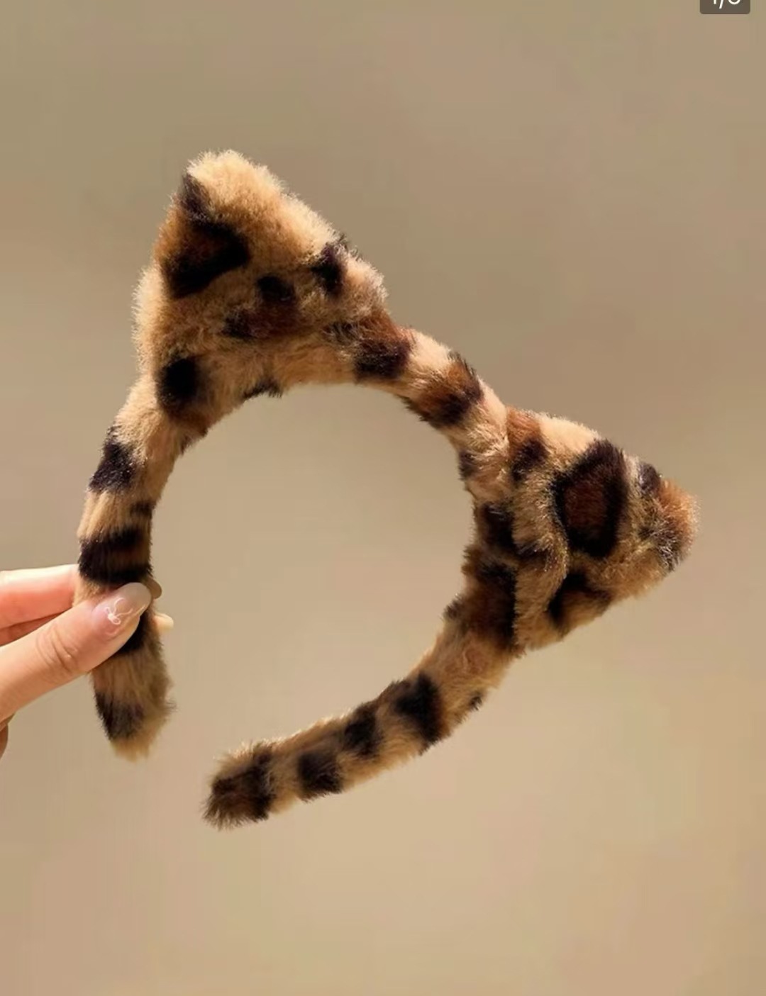 Oreilles de chat imprimé léopard marron
