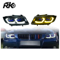 Nouvel ensemble de phares LED bicolores pour BMW Série 3 E90, modification pour modèles 05-12, avec fonction de feux de jour dynamiques, 12V 50W 3500lm