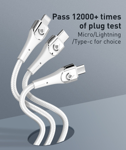 LDNIO LS861 Bon marché Prix Bonne qualité 2.1A 1M PVC Type C Smart Mobile Téléphone haute vitesse Charge rapide Câbles de données USB 8PIN Micro - Product Image 3
