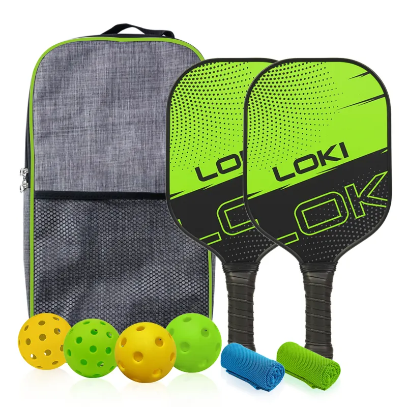 2023 sell well loki graphite pickleball paddle set with 2 USAPA Approved paddles 4 pickleballs 1 large bag 2 towels