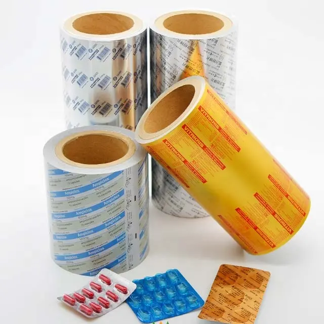 製薬および食品包装用のヒートシールラッカーブリスターPTPアルミホイル