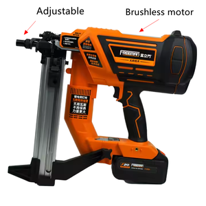 Pistola de Clavos Inalámbrica OEM DIY con Batería de Litio, Herramienta de Instalación de Canaletas de Acero Inoxidable, Grapadora Neumática con Motor Sin Escobillas 5.0AH - Product Image 1