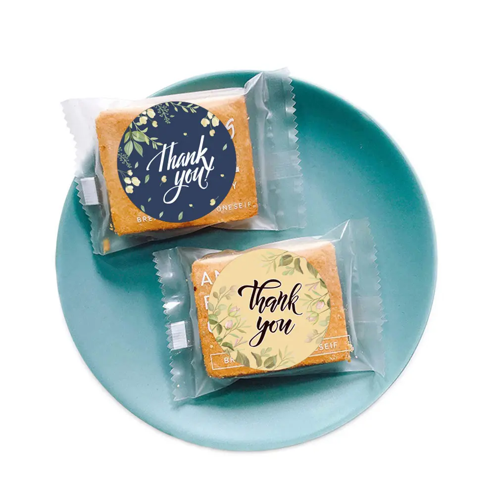 Custom Logo Thank You Round Sticker Packaging Labels Decorative Stickers for Festival Birthday Party Gift Envelope
