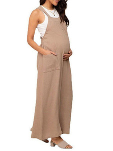 Abbigliamento Casual <span class=keywords><strong>premaman</strong></span> spalline larghe senza maniche con tute per donne incinte per abiti comodi - Product Image 3
