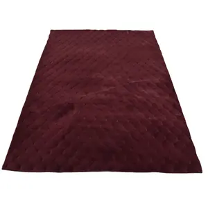 Couleur bordeaux conçu tapis en fausse fourrure de lapin anti-dérapant chambre salon tapis doux