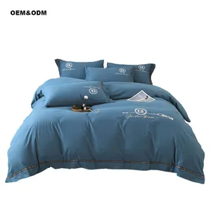 مجموعة مفروشات السرير القطنية 100% الساحرة غطاء لحاف مطلي سادة مع ملاءة واحدة وحقيبة مخدات قياسية