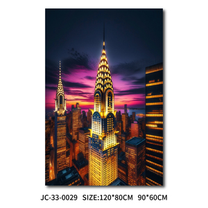 Impresión en Lienzo de Edificios de Nueva York, Impresión de Vista Nocturna de la Ciudad Vintage, Decoración Urbana para el Hogar y la Oficina - Product Image 2