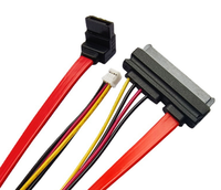 Cable de Alimentación SATA de 90 Grados, 22 Pines (7+15 Pines) a SH 2.0 de 4 Pines, Cable de Alimentación de Datos de Alta Velocidad para Disco Duro SATA HDD