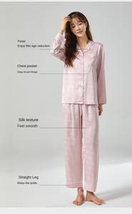 새틴 의류 나이트가운 여성용 파자마 세트 새틴 파자마 가족 여성 크리스마스 파자마 - Product Image 6