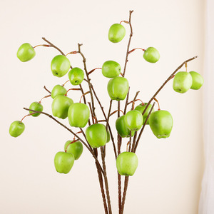 Branche de fruit artificielle avec 6 pommes simulées, longueur 72 cm, décoration d'intérieur, ornement pour salon et entrée - Product Image 3
