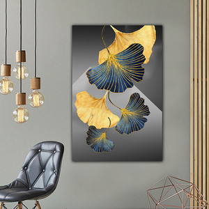 Vendita all'ingrosso calda foglia di ginkgo dipinto stampato su tela <span class=keywords><strong>con</strong></span> dimensioni e design personalizzati per la decorazione - Product Image 3