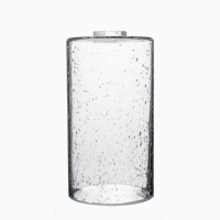 Abat-jour en verre soufflé à la main avec bulles d'air, 90D 170H 35mm de diamètre, pour suspension intérieure, lustre ou applique murale – Vente en gros usine