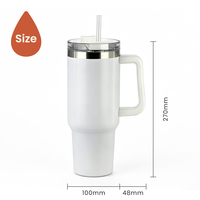 Gobelet isotherme en acier inoxydable de 40 oz avec poignée, tasse à café sous vide réutilisable, mug de voyage avec paille pour usage quotidien, cadeau