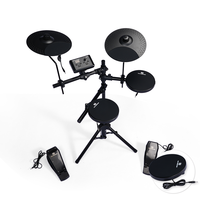 PD Space Saving Electronic Drum Kit Personal Practice Equipment with Silent Pads for Entry Level Players