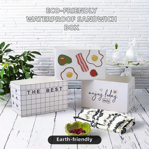 Boîte d'emballage carrée en papier kraft jetable, écologique, recyclable, avec logo personnalisé, pour <span class=keywords><strong>boulangerie</strong></span>, desserts, sushis, aliments pour animaux de compagnie - Product Image 2